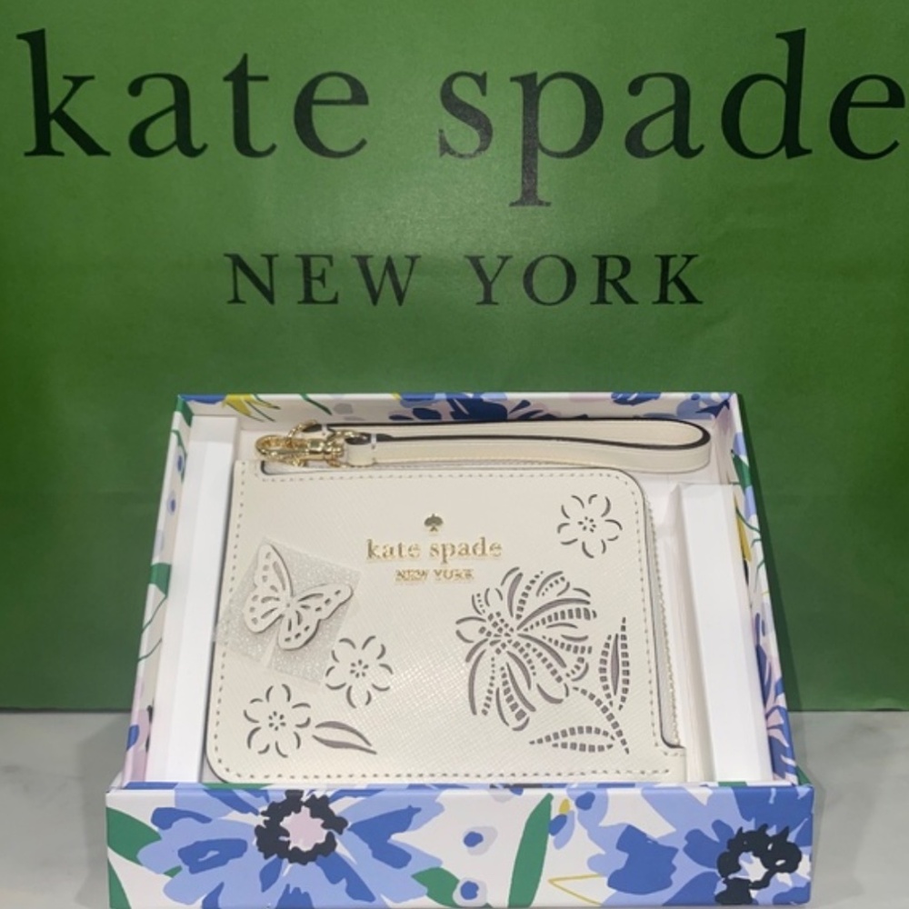 Kate Spade Perforated butterfly Wristlet NWT